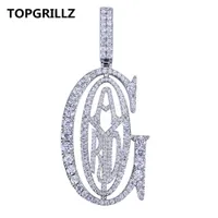 Topgrillz hip hop rapper tyga g ice out pingente micro pave cz design com grande fiança para homens jóias presente j190713