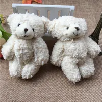50 stks / partij Kawaii Kleine Joint Teddy Bears Gevulde pluche met Ketting 12cm Toy Teddy-Bear Mini Bear Ted Beren Knuffels Geschenken Kerst Gif
