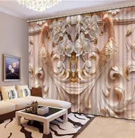Оптовый заказ 3d плотных штор тисненых цветов для гостиной Спальни Красивого Практического Blackout Curtain декор