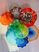 Бесплатная доставка современная ручная выдувная Цветочная тарелка стекло Чихули муранское стекло искусство 100% ручной выдувной Декор стен стеклянные пластины