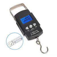 50Kg/10g Portable Luggage Fishing Scale with Tape Measure Suitcase Scales Hooks Kitchen Kitchen Accessories Scales Cooking Tools