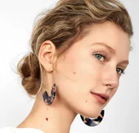 Semi-circular Copper Wire Ear Hooks Acetate Alloy Sheet Hoop Earrings for Women Europe United States America Fashion Jewelry Hot Sale