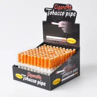 Ceramiczny papierosowy Hitter Pipe Yellow Filtr Color100PCS / Box Papieros Kształt Tobacco Rury One Hitter Bat Rury dla palenia.