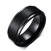 2018 Erkek 8mm BANGS SE RIWedding Band Siyah Saf Karbür Tungsten Nişan Yüzüğü Erkekler takı için