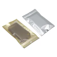 Wholesale Golden / Clear Self Seal Zipper Plastic Retail Package Packaging Bag Zipper Lock Packing Bags With Hang Hole 10 Sizes