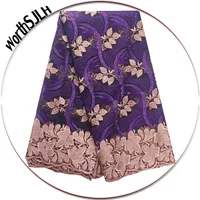 Фиолетовый африканский чистый кружевной ткань высокого качества из бисера французская сетка белый нигерийский тюль шнурки ткани для свадебного платья