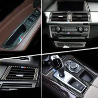 Włókno węglowe do BMW E70 E71 X5 X6 Wewnętrzne Gearshift Klimatyzacja AC CD Panel Reading Light Cover Trim Sticker Akcesoria Car Styling