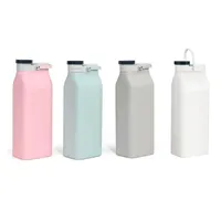 Silikon zusammenklappbare Milchflasche mit Deckel 600ML Tragbares Trinkwasserflasche OEM faltbarer große Kapazitäts-Silikon-Wasser-Flasche