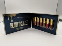 Original skönhet glaserad guld kosmetika födelsedag utgåva 6st set lipgloss kosmetika matt flytande läppstift lipgloss läppglans kit dhl gratis