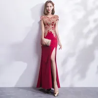 Bankett Abendkleid neue elegante sexy lange Show dünne berühmte Hostdinnerkleid formelles Abendkleid