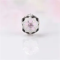 Exquisite Magnolia Charm Beads für Pandora Sterlingsilber 925 Qualitäts-DIY Armband Beads mit Box-Dame Jewelry Geschenke