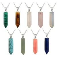 Pretty Necklace Jewelry Cheap Healing Crystal Rose Quartz Chakra Healing Point Natural Stone Pendant Necklace GB1535