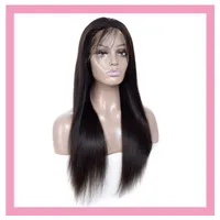 Peruanskt mänskligt hår 13 * 4 Lace Front Wig Silky Straight Natural Color Mink 12-32inch Lace Front Wigs Gratis Del