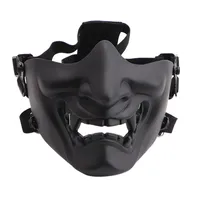Läskigt leende spöke halv ansiktsmask form justerbar (taktisk) huvudbonader skydd halloween kostymer tillbehör cykling ansiktsmask