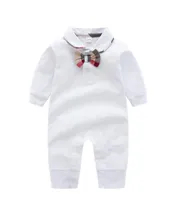 Heiße Verkaufs-Baby-Marken-Kleidung-Baby Bowknot Body neuen Baumwoll Neugeborenes Baby Boy-Frühlings-Herbst-Spielanzug Kinder Designer Infant Jumpsuits
