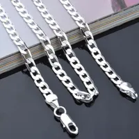 joyería de plata esterlina 925 hombres de la moda plateado 4MM 16-24inches collar de cadena de calidad superior envío