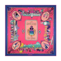 Wholesale-Diseño de lujo de lujo Pañuelo de seda de impresión cuadrada para mujeres París Diseño H chalas Foulee Echarpe en Soie Red GRANDE SWILL Bufanda al por mayor