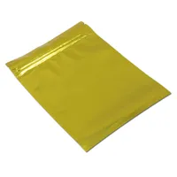100 stks Gloden Aluminium Folie Zip Lock Packaging Tassen Mylar Folie Golden Rits Packing Pouches Self Sealing Ziplock Sanck Pack Bag