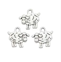 200pcs/lot Antique Silver Plated Sheep Charms Pendants for Necklace Jewelry Making DIY Handmade Craft 15x16mm