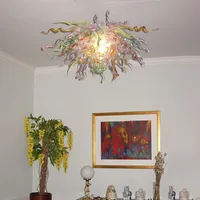 100% usta Lampy wisiorki CE UL Borokosiło się w stylu Murano Glass Dale Chihuly Art Lighting Fancy Lotos Flower żyrandol