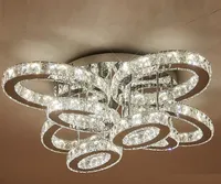 design moderne grand lustre en cristal LED lustre AC110V 220v lustre LED plafonnier hall s'allume LLFA