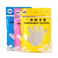 Disposable Gloves Eco-friendly 100pc 50pairs One-off Plastic Gloves For Food Cleaning Cooking hotel restaurant plastic barbecue accessories