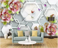 Papel de parede Özel 3d fotoğraf duvar resimleri duvar kağıdı Basit kabartmalı çiçekler kelebek sanat oturma odası TV kanepe arka plan duvar çıkartmaları