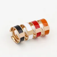 Rings Band 316L Titanium Steel Fashion Ring with enamel four colors women and man ring Jewelry have stamp PS7205
