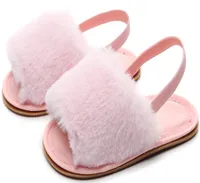 Hongteya Baby Girls Sandals Мягкий здоровал из искусственного меха младенца малыш летние детские мокасины обувь тапочки DHL доставка