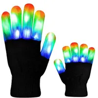 Guantes llevado funcionamiento de la etapa guantes luminosos de colores brillantes puntales de disfraces de Halloween LED luminoso de Navidad suministros XD22829