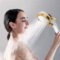 Baño cabezas de ducha de 3 funciones de alta Presurizar ducha de mano Cabeza de ahorro de agua ABS cabezal de ducha de baño de filtro de pulverización