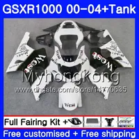 +Tank For SUZUKI GSX R1000 GSXR1000 2000 2001 2002 2003 2004 White west hot 299HM.33 GSXR-1000 K2 GSX-R1000 K3 GSXR 1000 01 02 03 04 Fairing