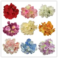 Silk Hortensie 18cm künstliche Blumen Mallorca Hydrangea-Blumen-Köpfe 12 Farben für DIY Brautstrauß Zubehör