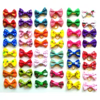 Cute Puppy Dog Small Bowknot Hair Bows with Rubber Bands Hair Accessories Bow Pet Grooming Products