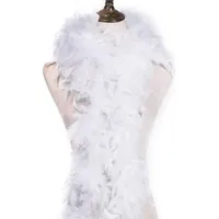 2Yard fluffig vit kalkeyfeather boa ca 60 gram kläder tillbehör kyckling fjäder kostym / shaw / fjädrar för hantverk parti