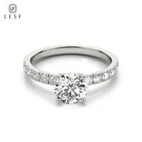 Lesf Simple And Elegant Sona 925 Sterling Silver Wedding Ring For Women Engagement Band Solitaire Fashionable Jewelry Free J190715