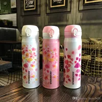 Starbucks Cherry Blossom Série de Aço Inoxidável Vácuo Out Doaor Esporte Acompanhando 500ml Japonês Sakura Café Cup