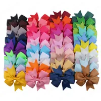 40 New Colors Kid Girls Hair Barrette Clip Bow Hairbow Hairpin Solid Colors Hair Head Grosgrain Ribbon Access ories