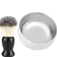 Shaving Brush de homens Shaving Caneca Bacia de aço inoxidável masculino, Barba, Bigode face da limpeza Soap Tigela Chávena Para Barber Salon Home