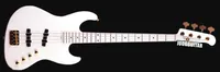 Özel 4 Strings Ay Bas JJ-4B Larry Graham Tüm Beyaz Elektrik Bas Gitar Kül Vücut, Akçaağaç Boyun 21 Perde Klavye, Altın Donanım
