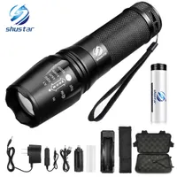 LED flashlight Tactical Flashlight 8000 Lumens XM-L2/T6 Zoomable 5 Modes aluminum Lanterna LED Torch Flashlights For Camping