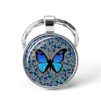 Butterfly Key Ring Art Photo Glass Cabochon Keyhain Модный подарок
