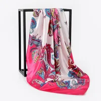 Elegant classical printed waist flower silk scarf large square scarf 90cm spring and summer cashew scarf WY1233