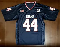 President # 44 Barack Obama 44: e US Amerika Fotboll Jersey Mäns Tröjor Nave Blue S-3XL Hög kvalitet