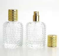 Botella de perfume de vidrio portátil de 90 ml de estilo nuevo con spray Funda para parfum vacía con atomizador para cosmético