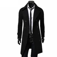NOUVEAU Trench Coat Hommes 2017 Veste Mens Homme Slim Fit Long manteau Hommes Mode Mode d'hiver Coupe-vent Manteau Homme Plus Taille