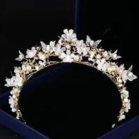 Belle Main faite à la main Crystal Mariage Crowns and Tiaras Strass Headpieces Bridal Girls Femmes PROMES Soirée Brithday Fête Hear Bandeaux