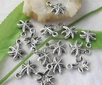 300pcs tibetani d'argento pendenti con ciondoli a forma di stella marina per uomini europei di moda donna gioielli collana orecchini orecchini accessori 10x13mm