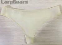 Sexig kvinna transparent latex trosor g sträng gummi fetisch thong panty anpassade gjorda