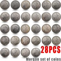 28pcs USA1887-1921 Copie pièces de pièces de monnaie Morgan Collection d'argent Art Collection